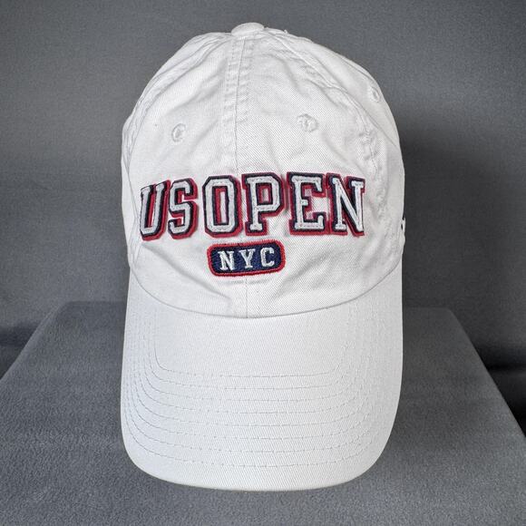 US Open Hat Cap Strap Back Mens White Tennis NYC 2015 Tournament Embroidered - Picture 1 of 12
